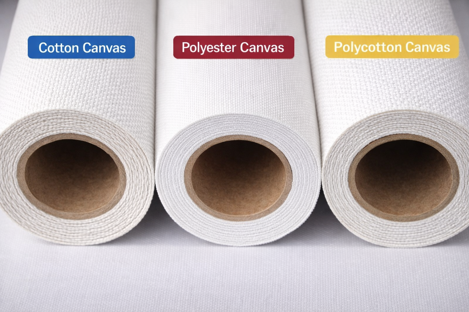 comparison of cotton polyester and polycotton inkjet canvas rolls