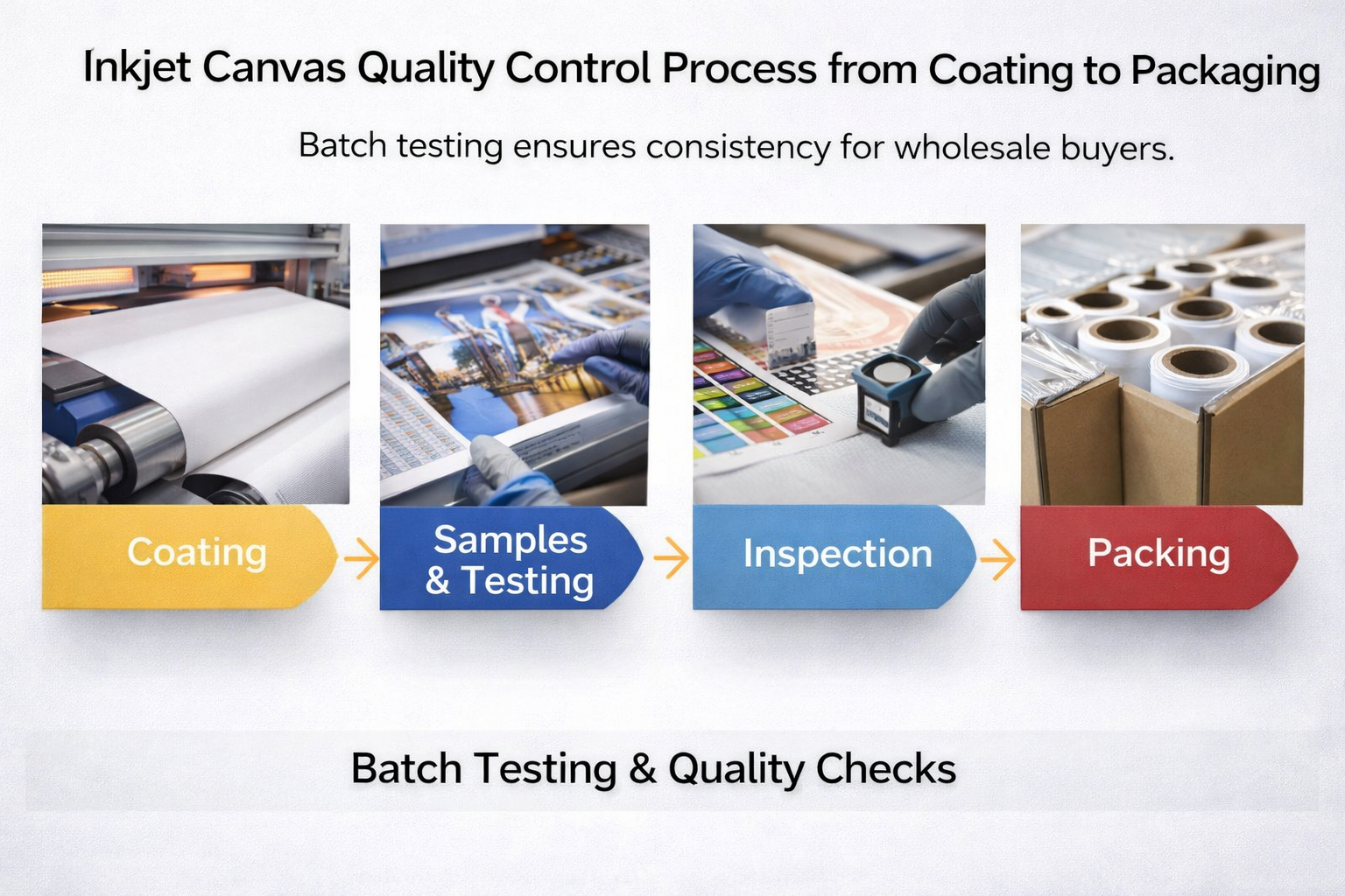 inkjet canvas quality control process from coating to packaging