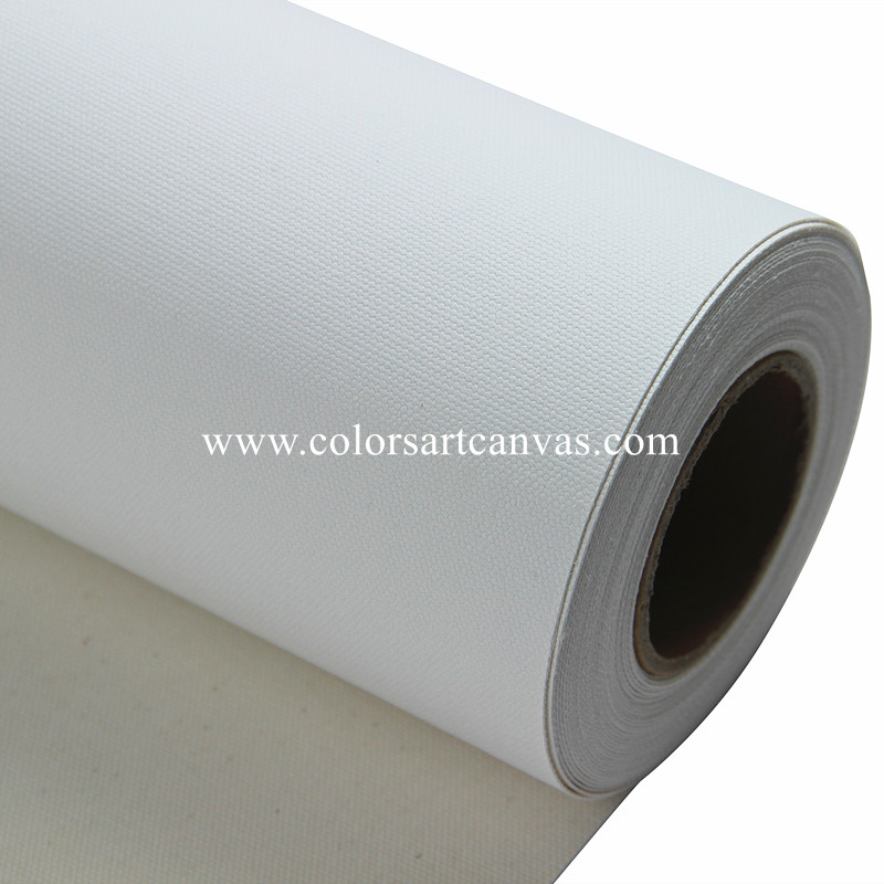pure cotton inkjet canvas texture close up showing natural weave and coating surface
