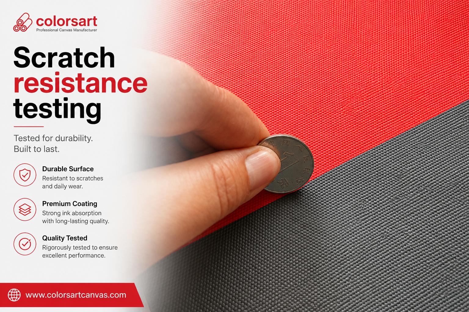 Canvas Scratch resistance testing