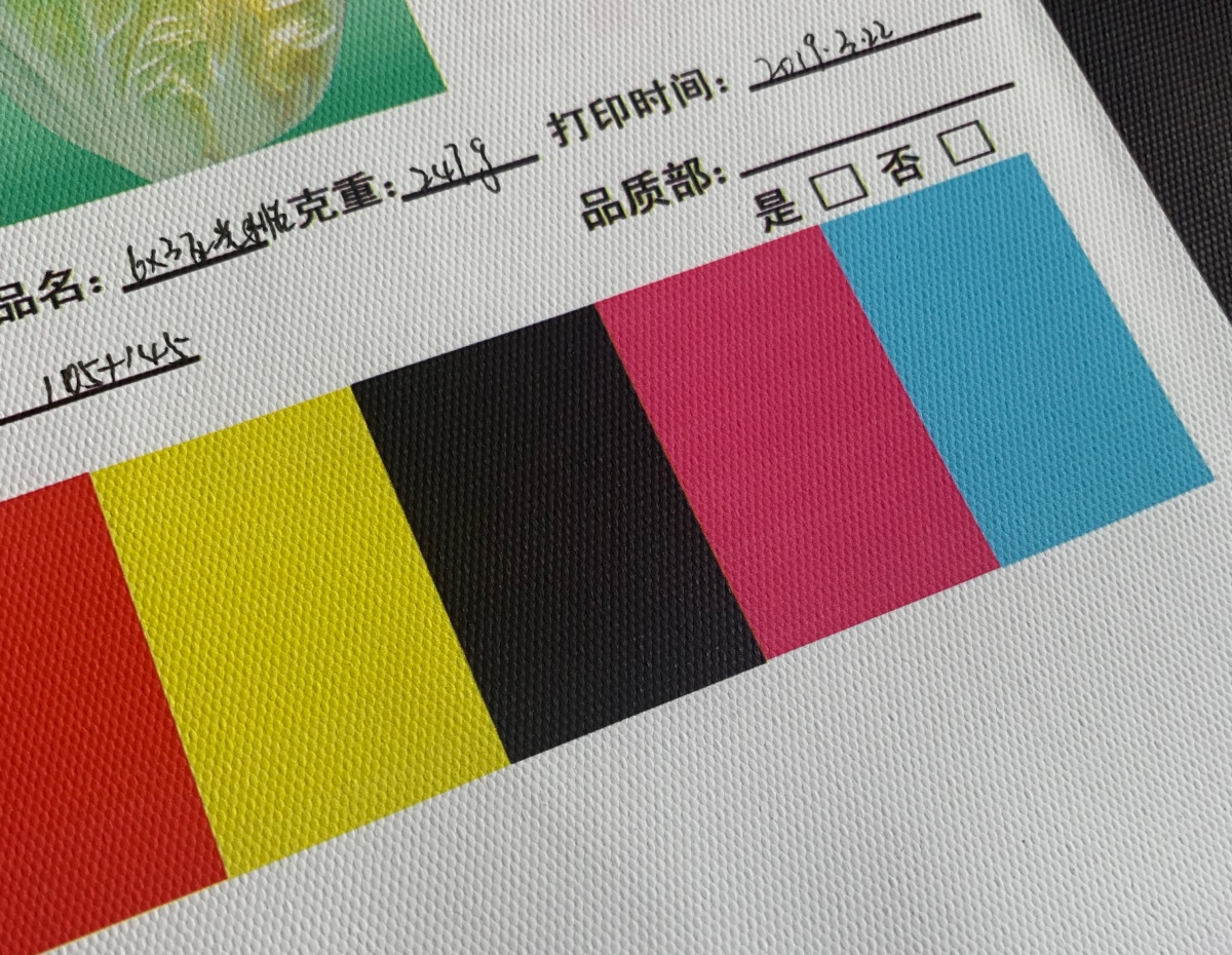 Overview of printable canvas specifications including GSM, thickness, material, finish and roll width