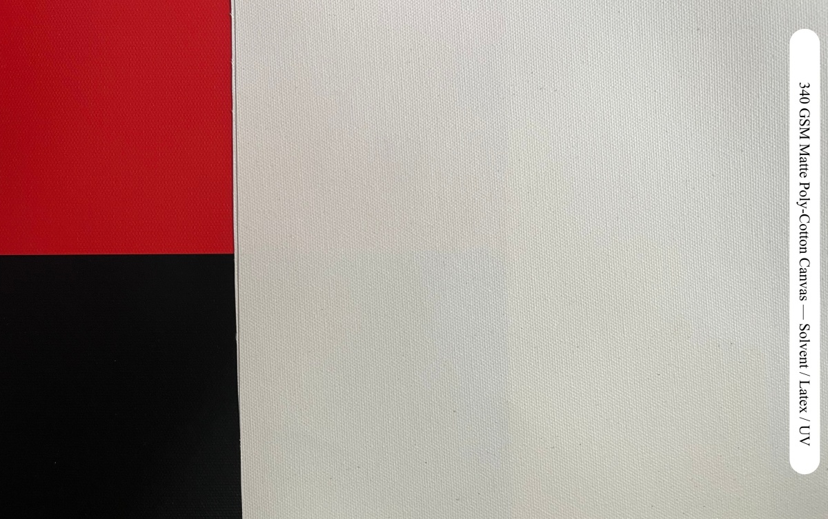 340 GSM matte poly-cotton printable canvas opacity comparison