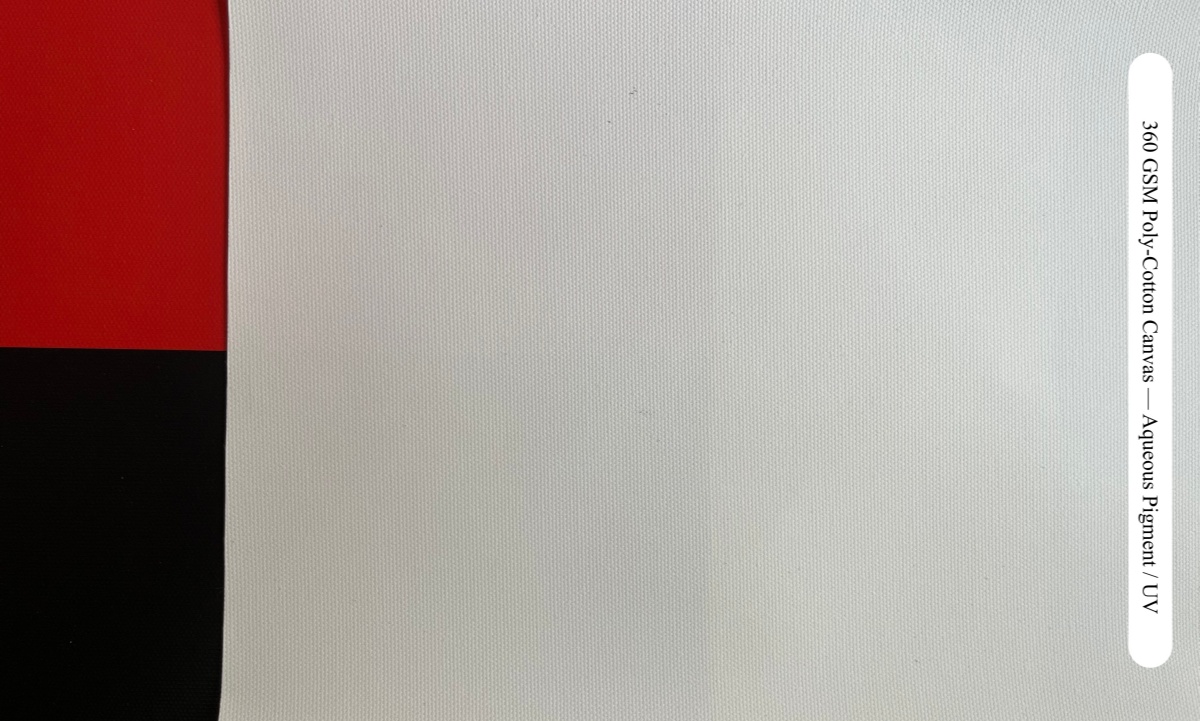 360 GSM poly-cotton printable canvas opacity over contrasting backgrounds