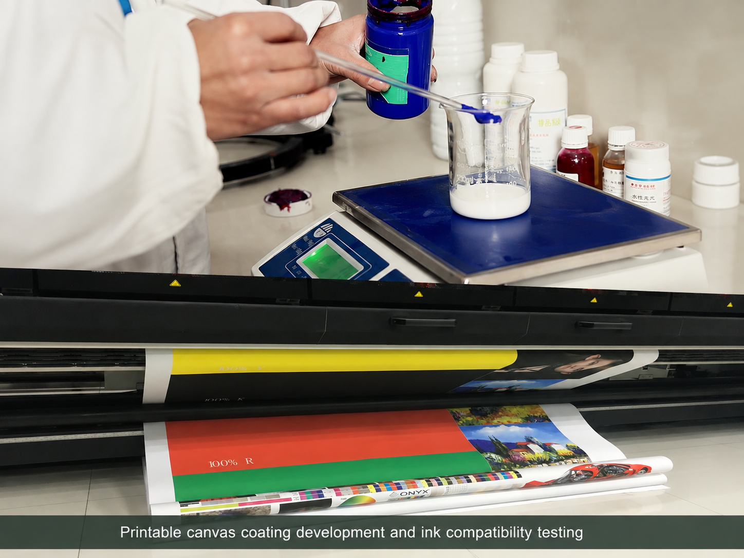 Printable canvas coating development and ink compatibility testing