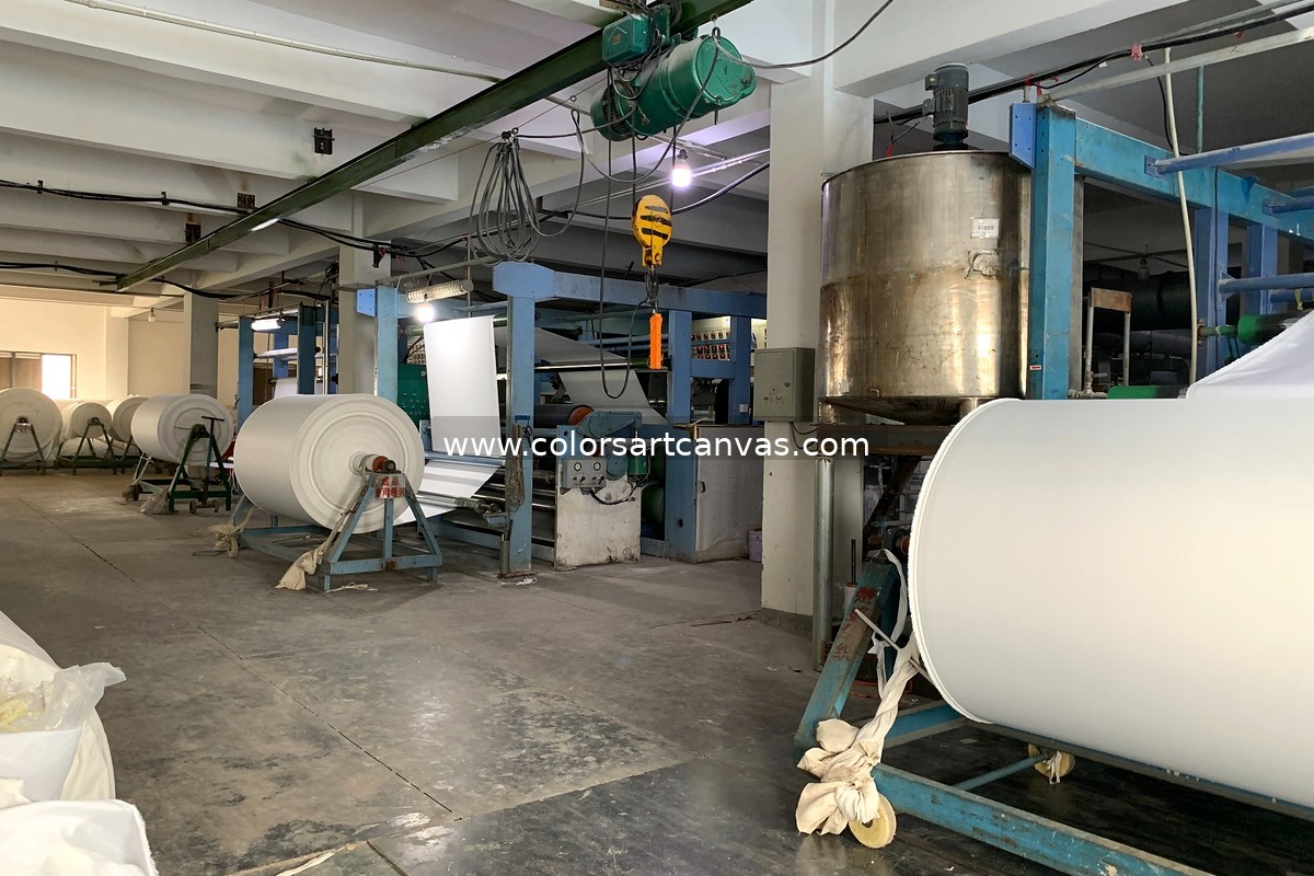 Printable canvas coating production line at Colors Art factory