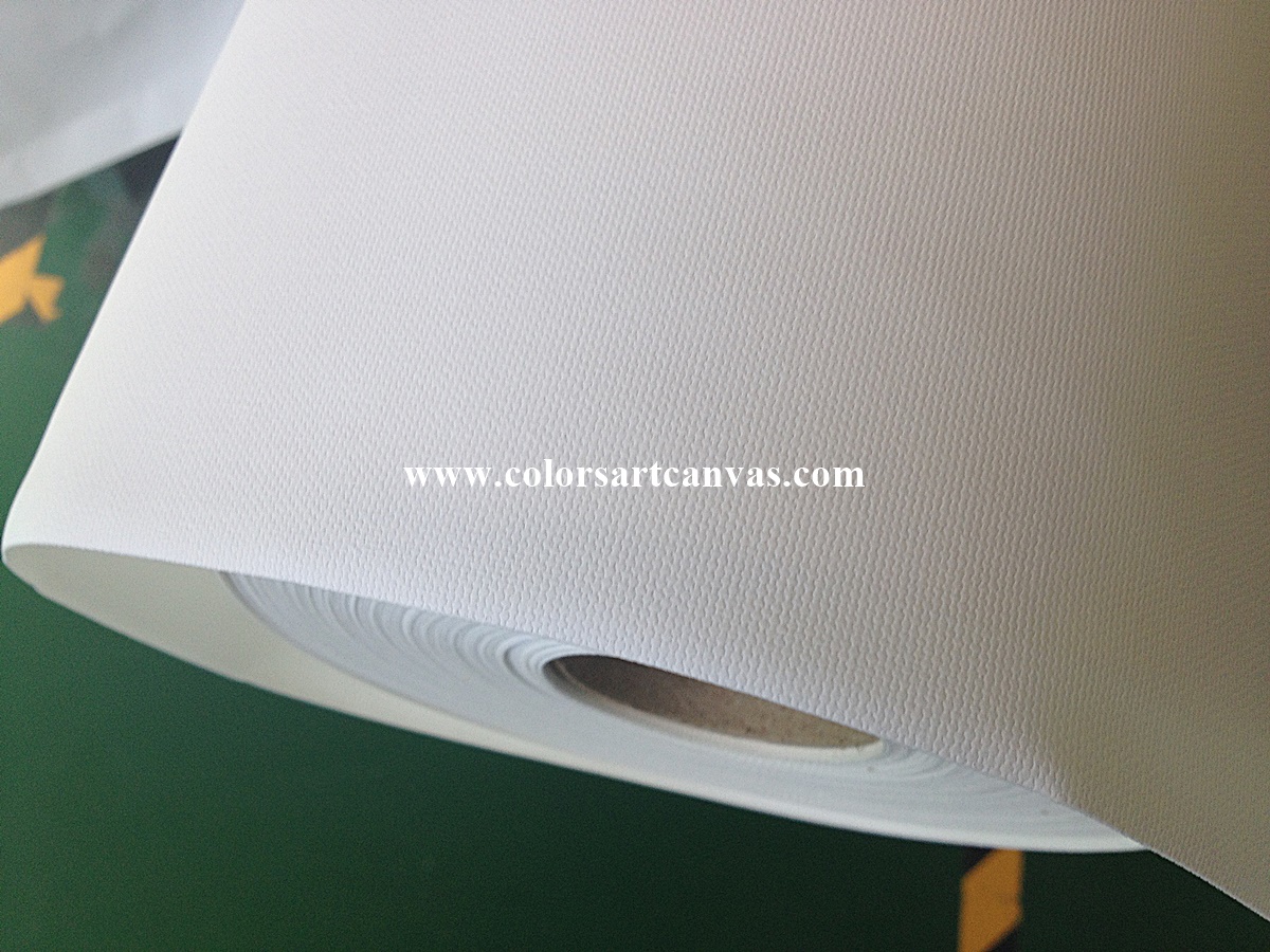 Close-up of printable canvas coating surface and texture for quality inspection
