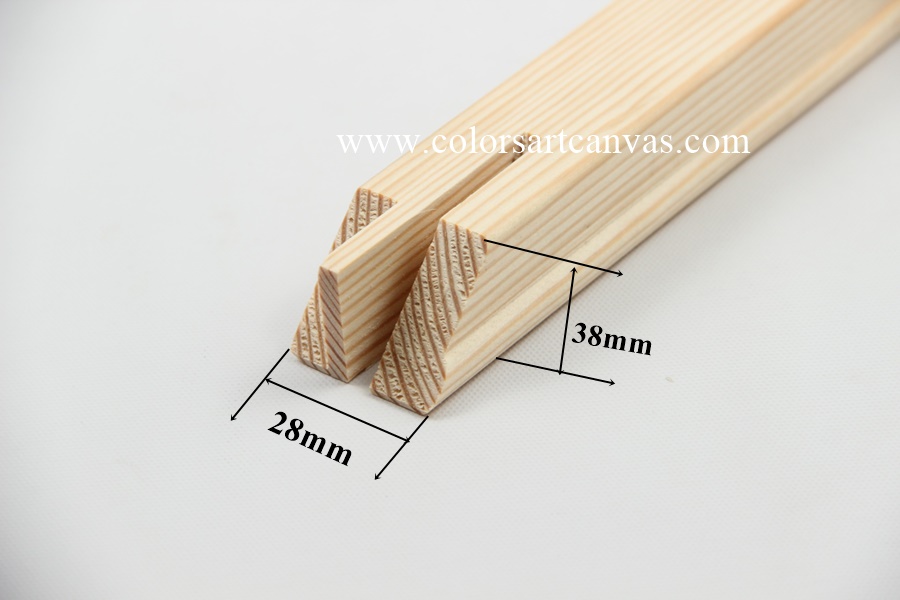 CR3828 38 x 28 mm gallery wrap pine stretcher bar profile dimensions