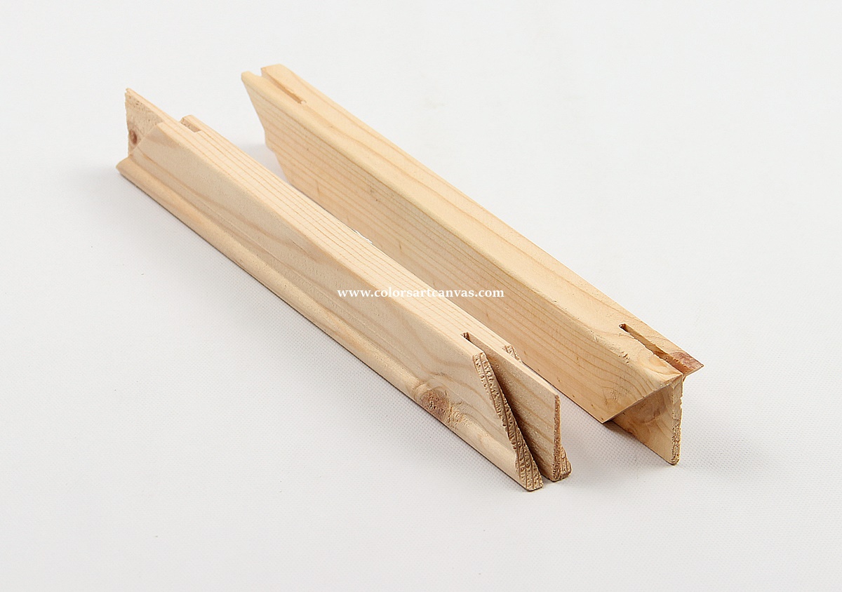 Pre-machined ends of 17mm &times; 30mm pine stretcher bars