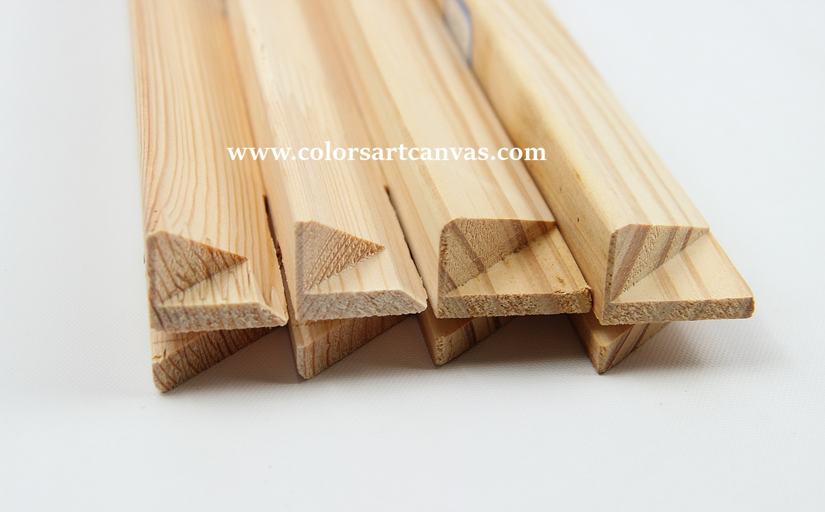 Multiple 32mm x 32mm Radiata pine stretcher bar cross sections