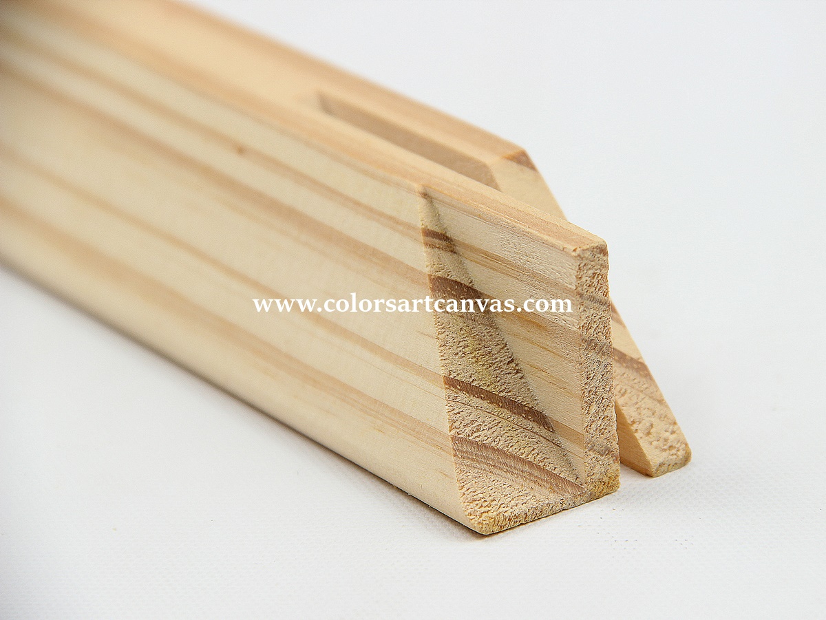 32mm x 32mm sloped profile gallery wrap stretcher bar cross section