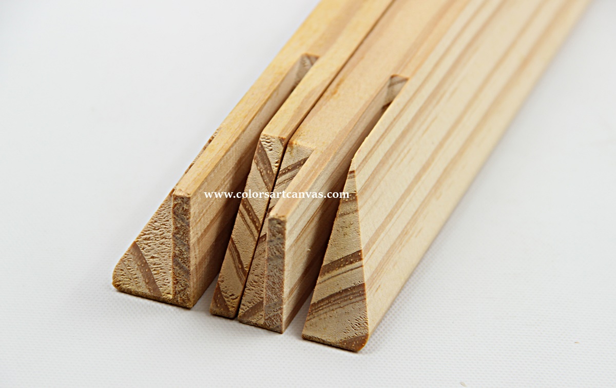 Multiple machined sloped profile gallery wrap stretcher bars