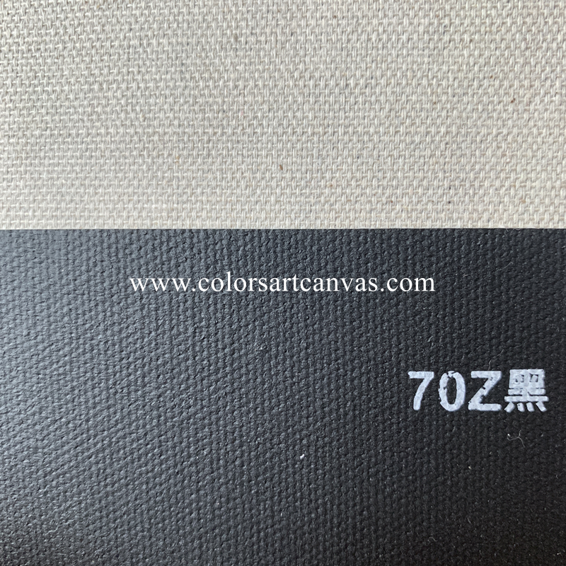  Black Triple Primed Cotton Canvas Rolls 7OZ - Medium grain, cotton  canvas , 380gsm
