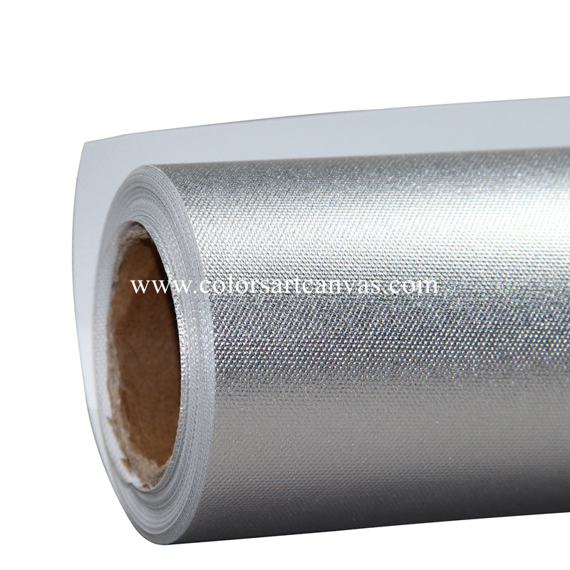 Eco Solvent UV Latex Printing Silver Metallic Polyester Canvas