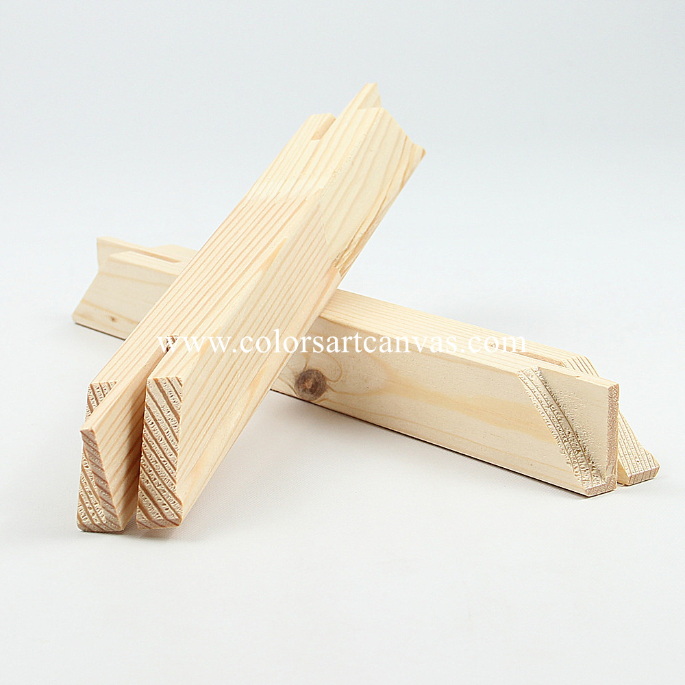 Solid finger-jointed wood stretcher bar frames for canvas prints