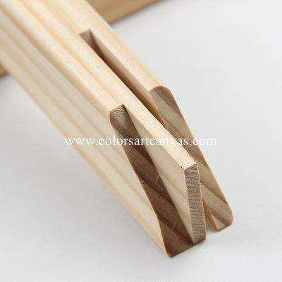 Stretched and framed canvas stretcher bars